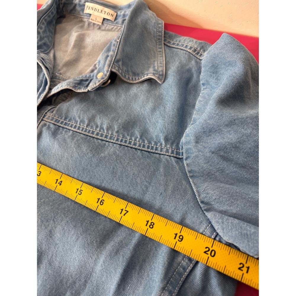 Pendleton Womens Blue Denim Button Front Shirt Ja… - image 6
